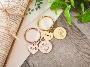 Personalized Keyrings,Pinky Promise Keychain,Pinky Promise Keyring, Engraved Valentine's Day Keychain,Birthday,Custom Key Chain, Couple Gift
