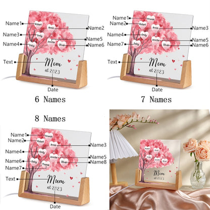 Family Names Night Light Mother's Day Gift, Family Tree Night Light, Custom Night Light With Kids Names, Grandma Mama Mom Mother Gifts