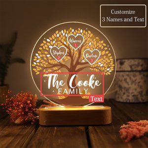 Tree of Life Names Night Light Mother's Day Gift, Family Tree Night Light, Custom Night Light with Kids Names, Birthday Gifts, Gifts for Mom