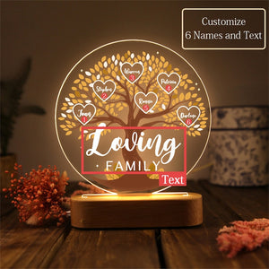 Tree of Life Names Night Light Mother's Day Gift, Family Tree Night Light, Custom Night Light with Kids Names, Birthday Gifts, Gifts for Mom