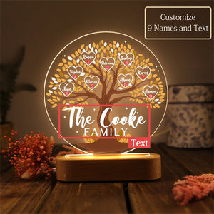 Tree of Life Names Night Light Mother's Day Gift, Family Tree Night Light, Custom Night Light with Kids Names, Birthday Gifts, Gifts for Mom