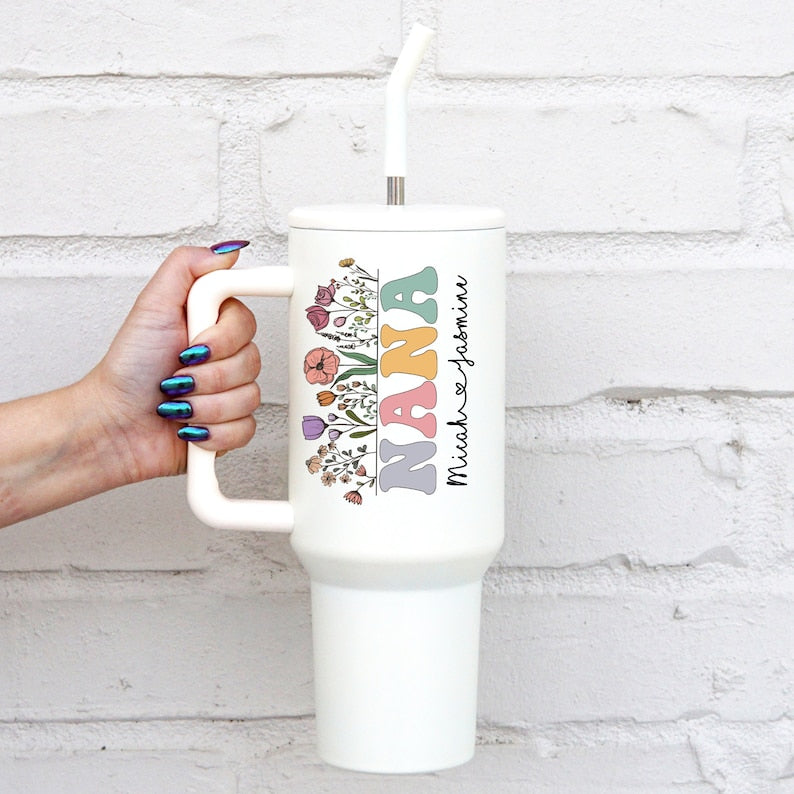 Personalized Nana Grandma Gift with Grandkids Names, 40oz Tumbler, Personalized Grandma Gift, Mother's Day For Grandma, Mimi Gift, Nana Gift