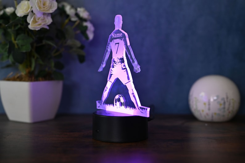 Personalized Soccer Lamp Gift Idea For Soccer Players, Kids And Adults Lamp as Night Light, Table Lamp, Home Decoration