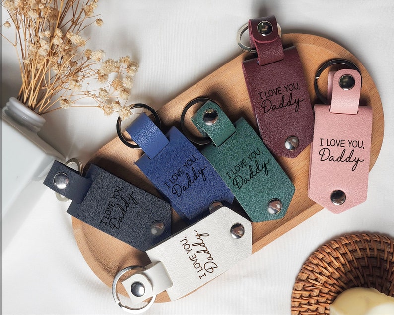 New Dad Father's Day Gift, Personalized Leather Photo Keychain, Ultrasound Baby Keychain, Can't Wait to Meet You From the Bump Gift New Dad