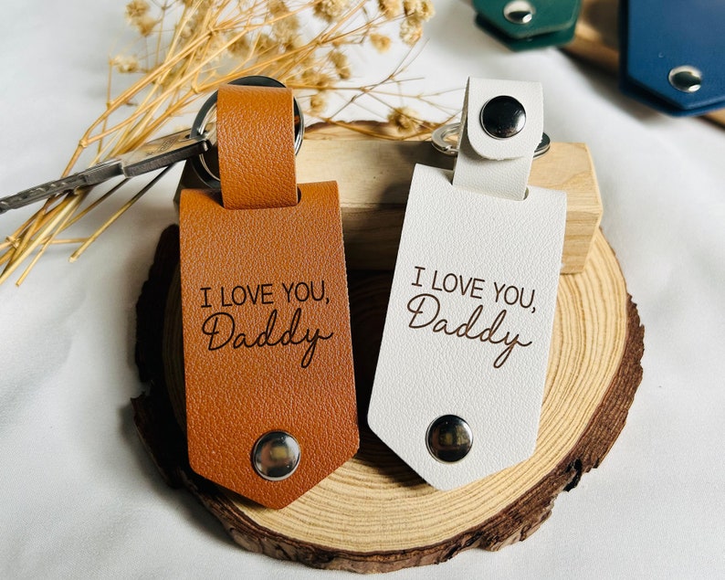 New Dad Father's Day Gift, Personalized Leather Photo Keychain, Ultrasound Baby Keychain, Can't Wait to Meet You From the Bump Gift New Dad