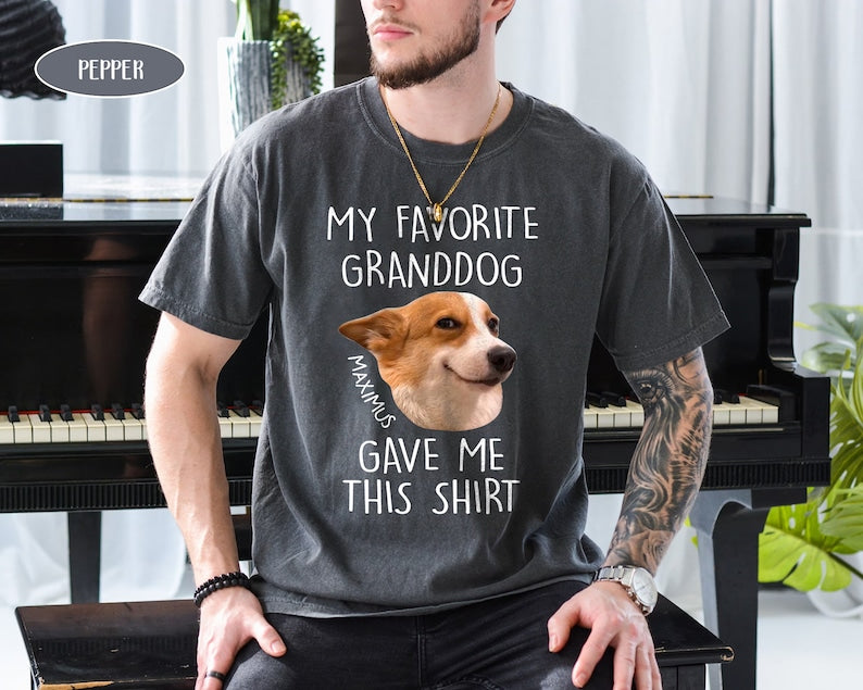 Personalized Favorite Dog Photo Shirt, Papa Shirt Gift from Dog, Dog Dad Gift, Funny Dog Shirt, Custom Dog Gift, Fathers Day Birthday Gift