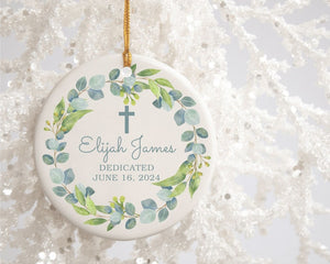 Personalized Baby Dedication Day Verse Porcelain Ornament Dedicate Gift for Boy Girl Custom Baptism Child Christian Keepsake Religious Gift