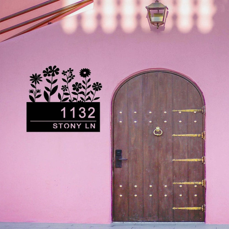 Address Plaque,Custom Metal Address Sign,House Number Plaque,Personalized Address Number Sign,Metal House Number Sign,Front Porch Sign