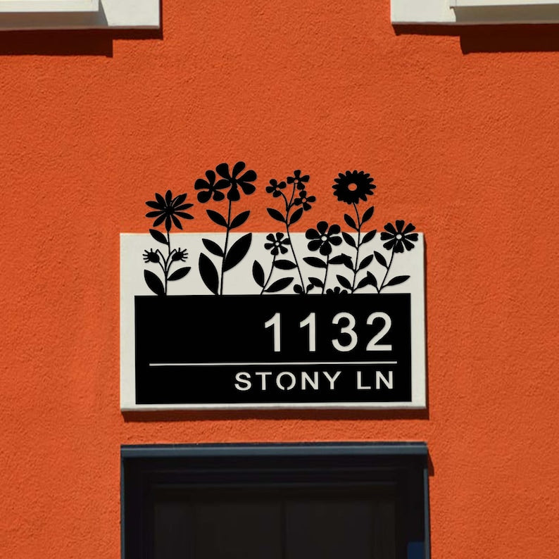 Address Plaque,Custom Metal Address Sign,House Number Plaque,Personalized Address Number Sign,Metal House Number Sign,Front Porch Sign