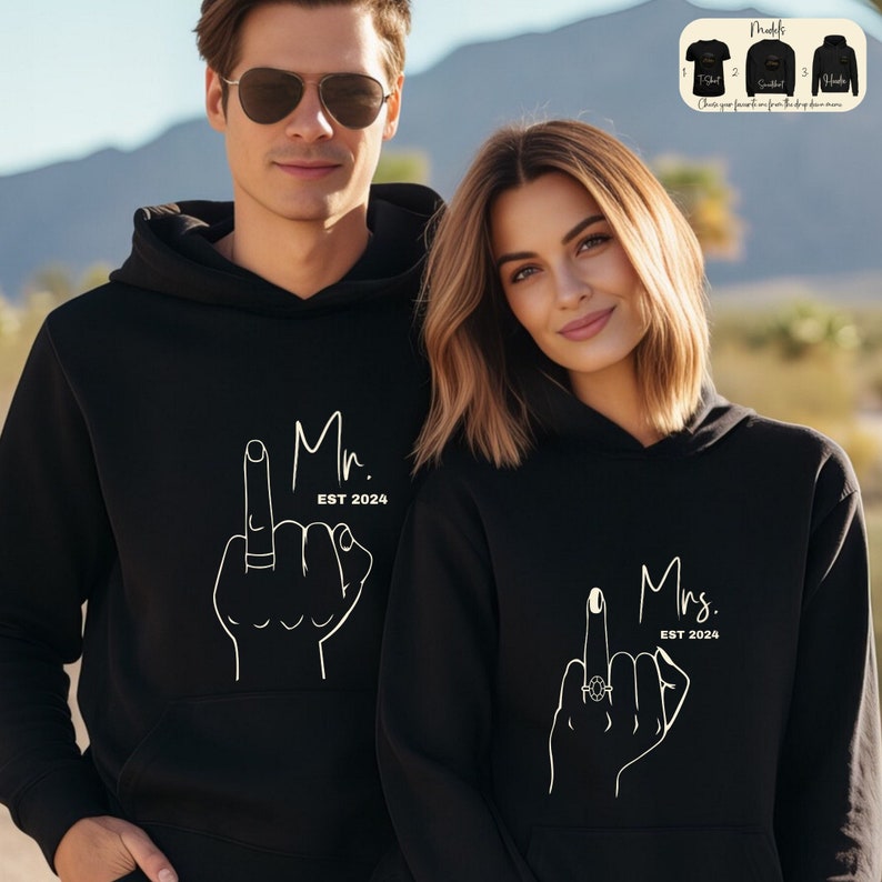 Mr & Mrs Bride Groom Hoodie, Bride Wedding Sweatshirt, Bride Groom Gift, Bridal Shower Gift, Husband And Wife Gift, Couples T-Shirts