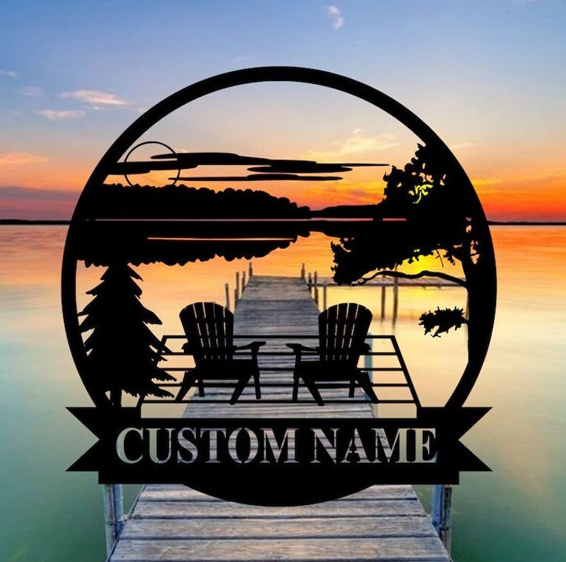 Personalized Lake House Metal Sign, Forest Lake Sign, Custom Lake House Name Sign, Camping Metal sign, Lake House Decor, Front Porch Decor