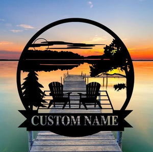 Personalized Lake House Metal Sign, Forest Lake Sign, Custom Lake House Name Sign, Camping Metal sign, Lake House Decor, Front Porch Decor