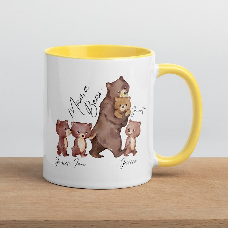 Mama Bear Mug, Custom Mother's Day Gift, Mom Mug, Momma Bear and Cubs, Unique Gift for Mom, Custom Mug, Mom Birthday Gift