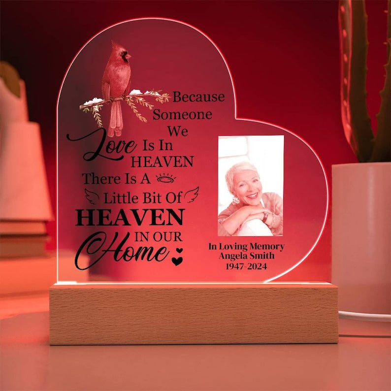 Personalized Memorial Gifts, Clear Acrylic Desktop Display, Loss Of Loved One, Sympathy In Memory, Remember Photo Gift, Forever In My Heart