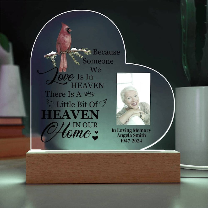 Personalized Memorial Gifts, Clear Acrylic Desktop Display, Loss Of Loved One, Sympathy In Memory, Remember Photo Gift, Forever In My Heart