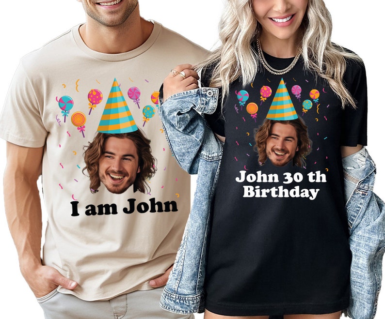 Funny Birthday Shirt, Birthday Photo Shirts, Matching Birthday Party Group Shirt, Custom Face Birthday Shirt, Custom Photo Shirt, Face Shirt