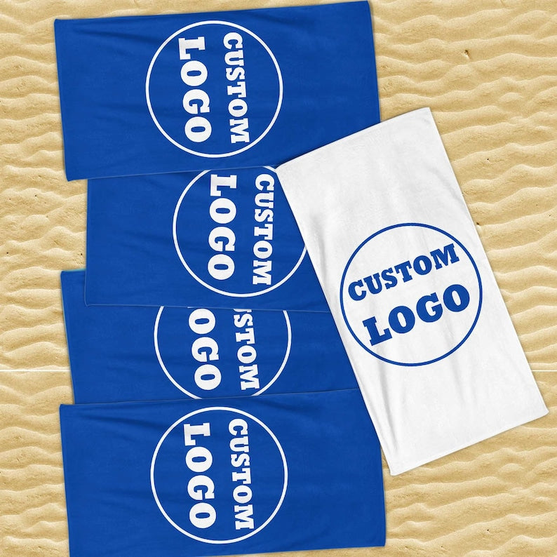 Custom Logo Beach Towel, Pool Towel Gift Appreciation, Towel Gifts for Coworker,Your Logo Here,Beach Print,Towel With Your Logo,Company Logo