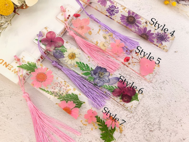 Custom Pressed Flower Resin Bookmark White Daisy Spring Wildflower Resin Bookmark Book Accessories Personalized Bookmarks for teacher