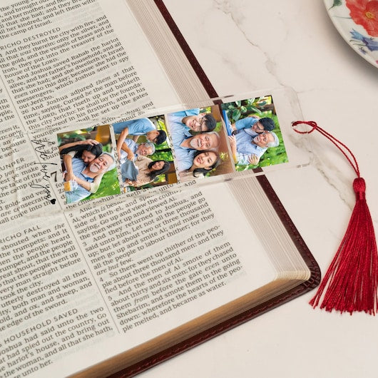Bookmark for Him, Personalized Photo Bookmark, Fathers Day Gifts for Dad, Picture Bookmark, Bookmarks for Her, Acrylic Bookmark with Tassel