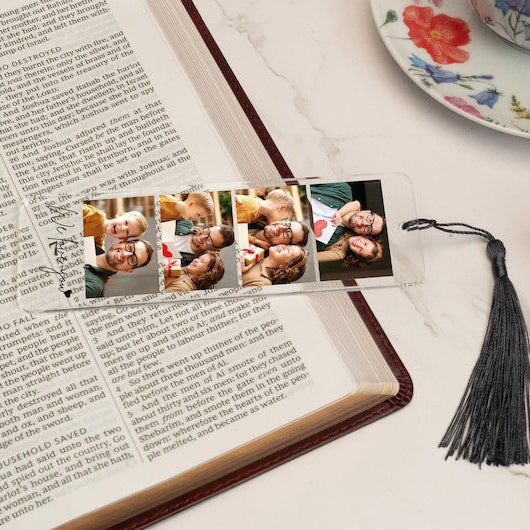 Bookmark for Him, Personalized Photo Bookmark, Fathers Day Gifts for Dad, Picture Bookmark, Bookmarks for Her, Acrylic Bookmark with Tassel
