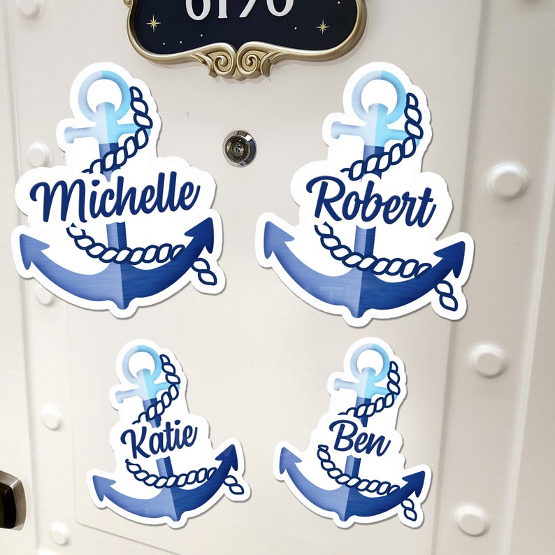 Cruise Door Magnets Royal Caribbean Name Anchor | Personalized Royal Caribbean Anchor Cruise Door Magnet Sign | Caribbean Cruise Gift Bag