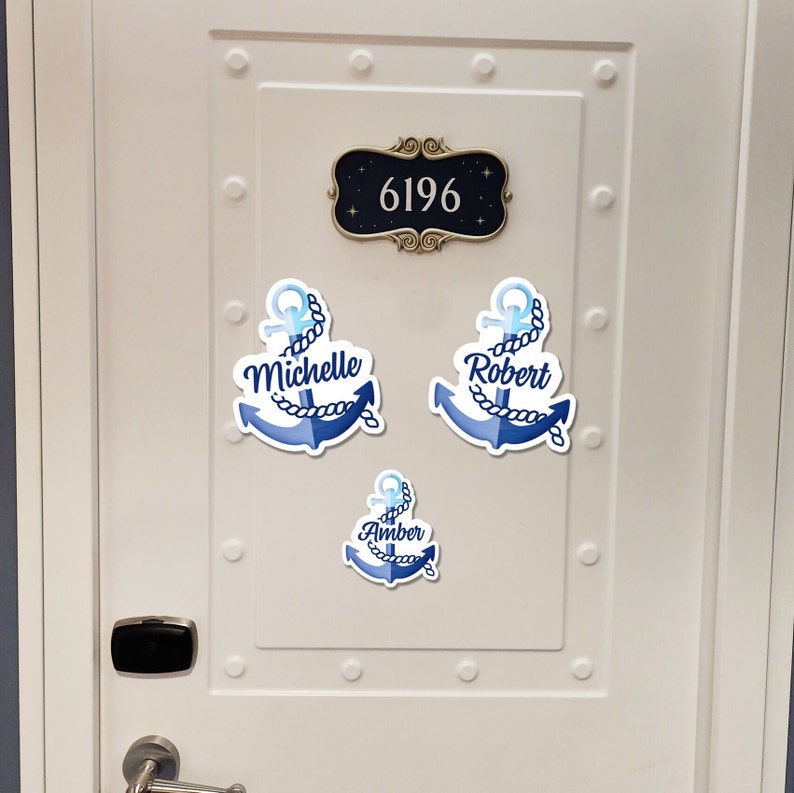 Cruise Door Magnets Royal Caribbean Name Anchor | Personalized Royal Caribbean Anchor Cruise Door Magnet Sign | Caribbean Cruise Gift Bag