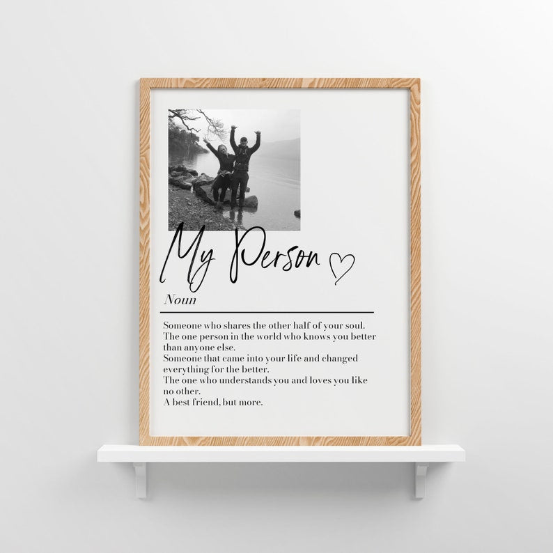 Personalised My Person Definition Print: Custom Photo Gift, Romantic Keepsake, Anniversary Boyfriend/Girlfriend Gift (No Frame)