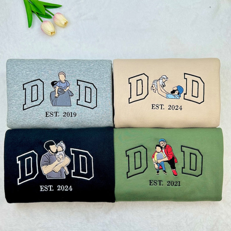 Custom Dad shirt, Embroidered dad shirt, Embroidery Photo, custom embroidered shirt, custom photo shirt,custom picture