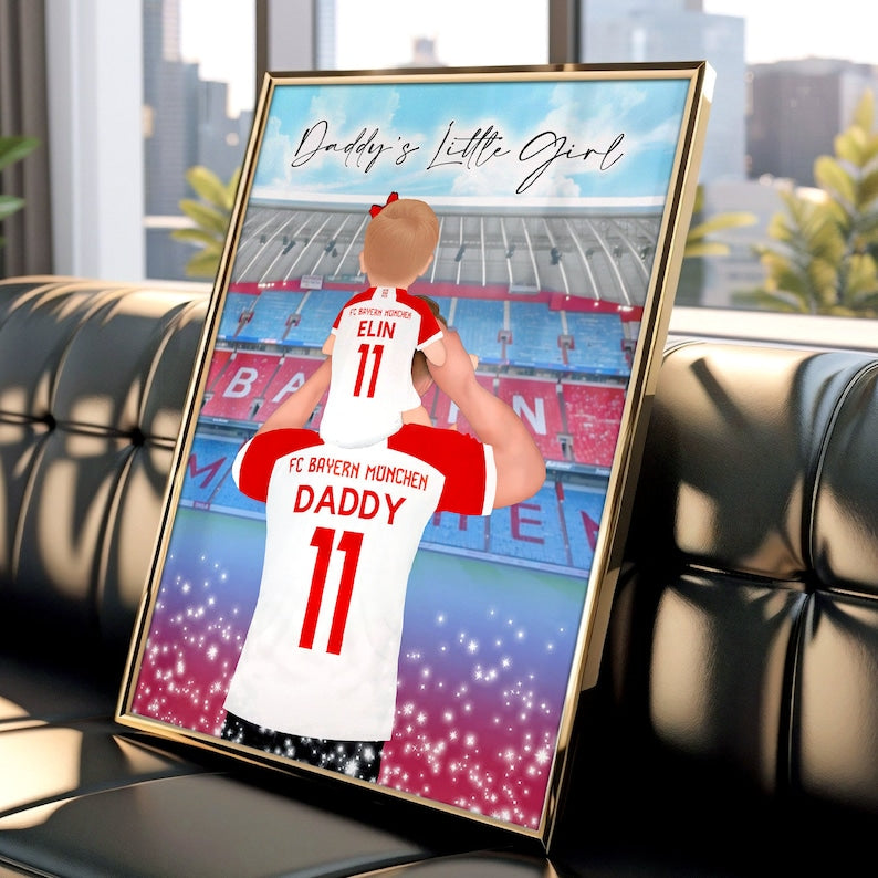 Custom Any Team, Custom Football Canvas, Personalised Football Gift for Dad, Gift for Grandad, Customisable Soccer Adult & Baby