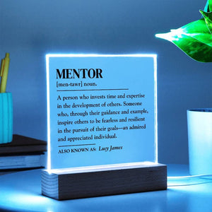 Personalized Mentor Acrylic Plaque - Custom Mentor Gift, Tutor Gift, Thank You Gift, Appreciation Gift