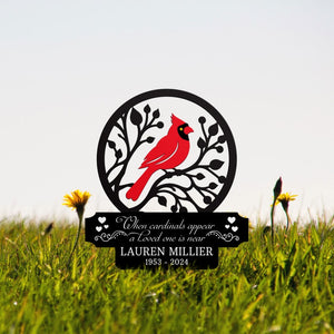 Personalized Memorial Stake Metal, Cardinal Garden Stakes, Cardinals Appear, Grave Marker, Remembrance Stake, Garden Decor, Mother's Day