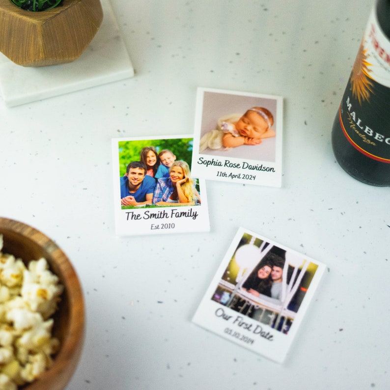 Personalised Polaroid Photo Fridge Magnet Kitchen Gift Idea Your Own Photo Magnet Gift For Him Gift For Her New Home Custom Photo Gift Idea