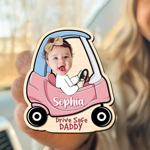 Drive Safe Daddy Gift, Custom Car Visor Clip Photo, Dad Car Visor Clip, New Dad from Baby, 1st Time Dad Gift from Wife, Father's Day Gift