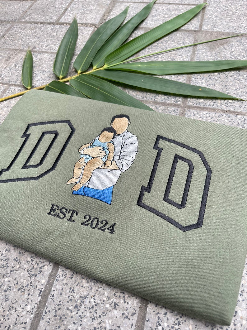 Custom Dad shirt, Embroidered dad shirt, Embroidery Photo, custom embroidered shirt, custom photo shirt,custom picture