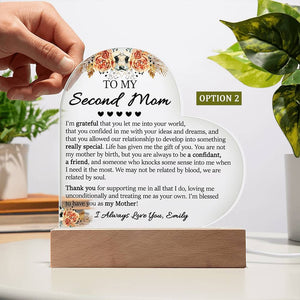 Personalized Plaque For Bonus Mom, Mom Birthday Gift From Daughter, Sentimental Gift For Bonus Mom, To My Second Mom Gift, Mom And Daughter