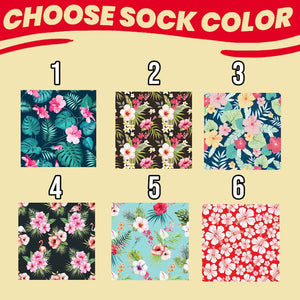 Custom Hawaiian Shirt Style Socks with Faces - Personalized, Unique Photo Gift for Him & Her
