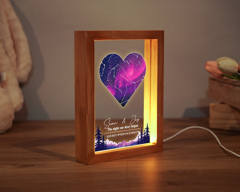 Custom Constellation Star Map Night Light, Night Sky By Date, Night Sky Celestial Map Night Light, Couple Gift, Couple Sign, Gift For Her