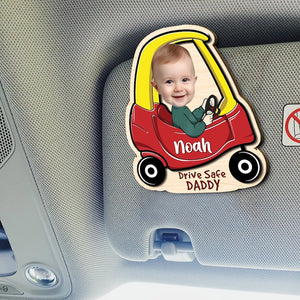 Drive Safe Daddy Gift, Custom Car Visor Clip Photo, Dad Car Visor Clip, New Dad from Baby, 1st Time Dad Gift from Wife, Father's Day Gift