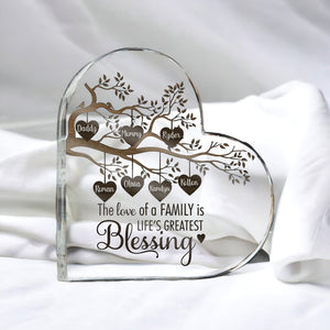 Personalized Acrylic Family Tree Plaque, Heart-Shaped Mother's Day Gift