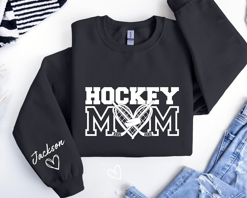 Hockey Mom Sweatshirt, Hockey Mom Hoodie,Personalized Hockey Hoodie,Hockey Sweatshirt for Mom, Custom Hockey Mom,Hockey Mom Gift,Hockey Gift
