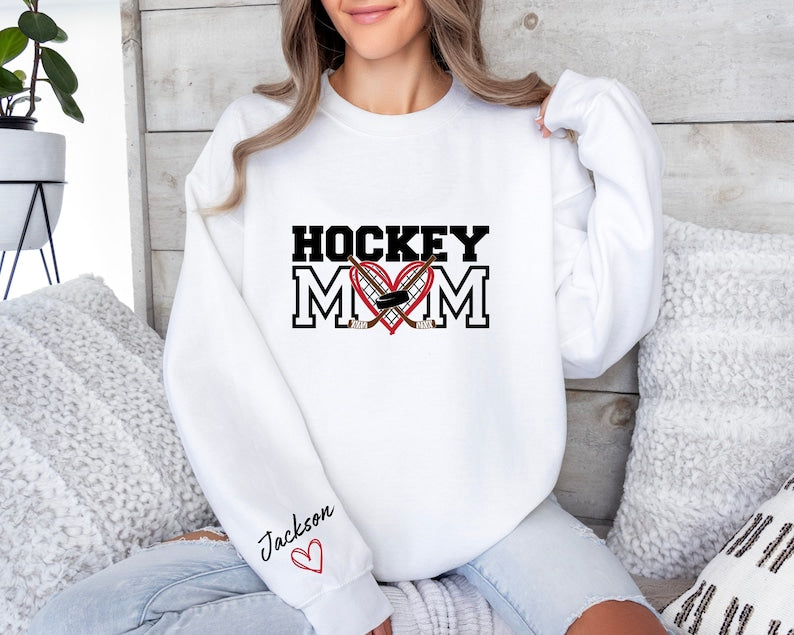 Hockey Mom Sweatshirt, Hockey Mom Hoodie,Personalized Hockey Hoodie,Hockey Sweatshirt for Mom, Custom Hockey Mom,Hockey Mom Gift,Hockey Gift