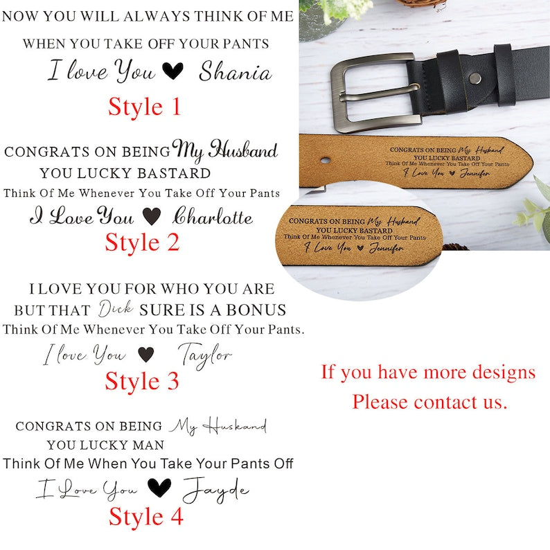 Custom Handmade Belt - Engraved Leather Belt -Grooms Men Gift- Genuine Leather - Gift for Boyfriend - Anniversary Gift - Father's Day Gift