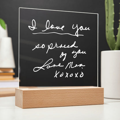 Personalized Handwritten Acrylic Night Light, Custom Handwriting Mother's Day Acrylic Plaque Gift for Mom, Mothers Day Gift