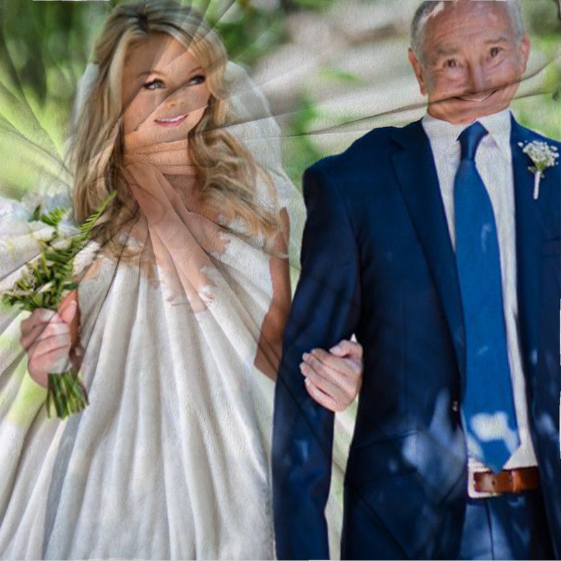 Personalized Photo Blanket Father of the Bride Blanket Picture Blanket With Text Fathers Day Gift Wedding Anniversary Gift Customized Gift