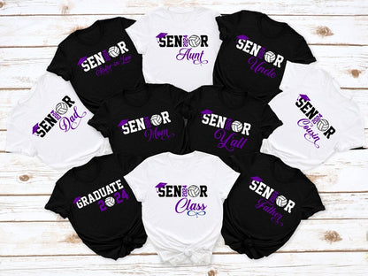 Senior Volleyball Graduation Shirt, Personalized Graduation T-Shirt,Custom Class of 2025 Volleyball Tee,Gift for Senior Volleyball Team Tee