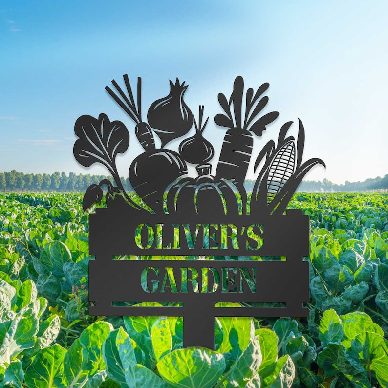 Personalized Garden Sign With Stakes, Custom Vegetable Garden Stake, Vegetables Sign, Gardeners Gift, Garden Decor, Gift for mom/ Grandma