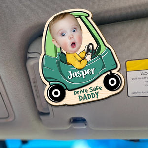Drive Safe Daddy Gift, Custom Car Visor Clip Photo, Dad Car Visor Clip, New Dad from Baby, 1st Time Dad Gift from Wife, Father's Day Gift