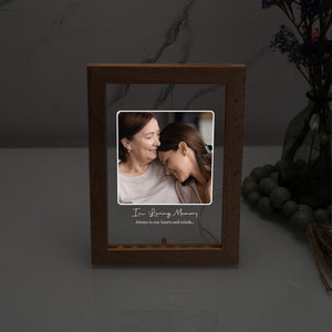 Acrylic Picture Frame with Light, Personalized Stand, Christmas Gifts, Memorial Picture Gift, In Loving Memory Stand, Unique Night Lights