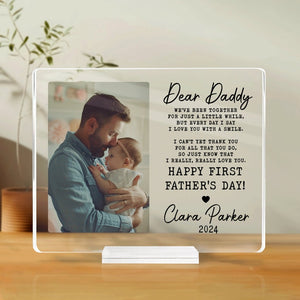 Personalized Father's Day Plaque, Fathers Day Gift, Gift for Dad from Daughter, Custom Family Portrait, Dad Gift, New Baby Dad Plaque Gift