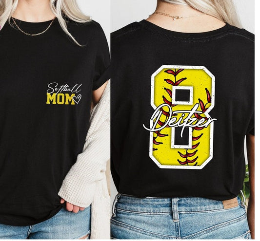 Personalized Softball Mom Shirt, Custom Name and Number Softball mom Shirt, Customized Softball Mom Shirt, Softball Mama T Shirt